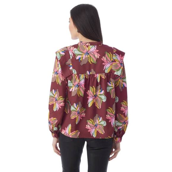 Crosby by Mollie Burch Gaines Top in Gallery Floral Red Medium M NEW NWT - Picture 4 of 5